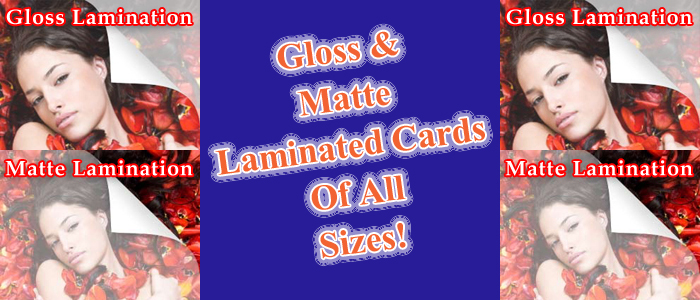 Gloss matte Kontrast™ laminated cards 
