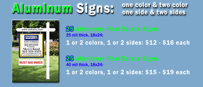 full color aluminum signs 